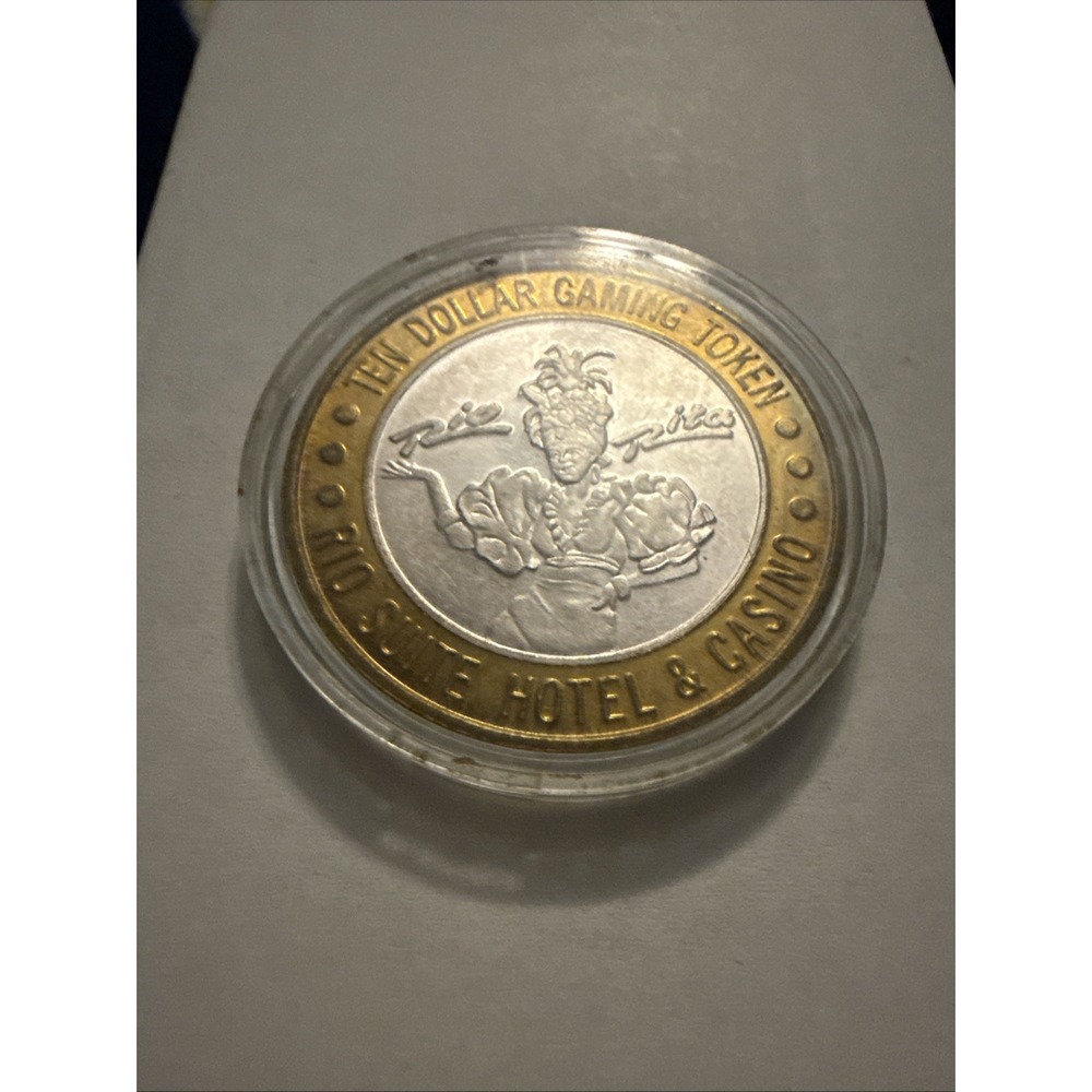 Rio Suite Hotel Silver Strike Casino Gaming Token Las Vegas 10 Dollar Silver